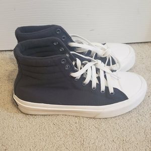 Black and white high top sneakers